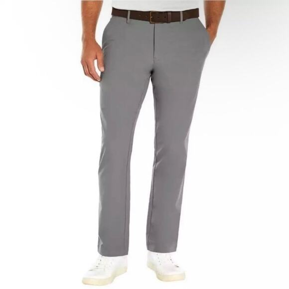 Banana Republic Mens 36x34 Flat Front Pant Chino Slim Fit Grey Lightweight - Picture 1 of 16